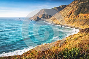 Big Sur, California Coast. Scenic view of cliffs and ocean