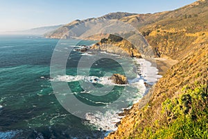 Big Sur, California Coast. Scenic view of cliffs and ocean, California State Route 1
