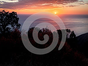 Big Sur, California USA. Coastline, sunset