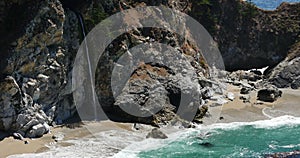 Big Sur McWay Falls Closeup McWay Cove Pacific Coast California