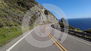 Big Sur Pacific Coast Highway Northbound 7 McWay Falls to Pfeiffer Beach 06 Rear View MultiCam Driving Plate