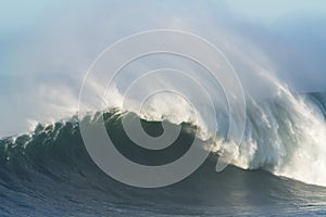 Big surf wave breaking as a barrel