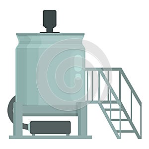 Big tank soap production icon cartoon vector. Mixer factory