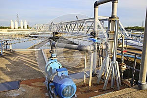 big tank of water supply in metropolitan water work industry plant site