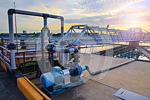 big tank of water supply in metropolitan waterworks industry plant site