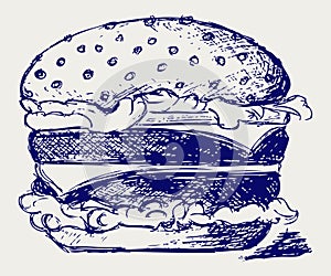 Big and tasty hamburger photo