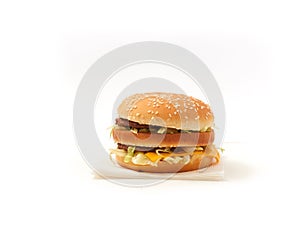 Big tasty hamburger on a white background