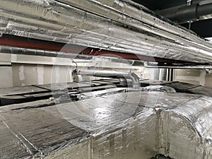 Big Tehnical room with insulated pipes