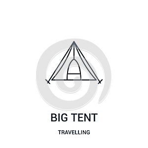 big tent icon vector from travelling collection. Thin line big tent outline icon vector illustration. Linear symbol