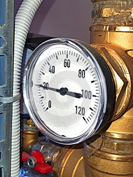 Big termometr on the water pipe