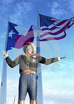 Big Tex and flags, Texas state Fair
