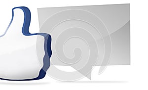 Big thumb like icon 3D render