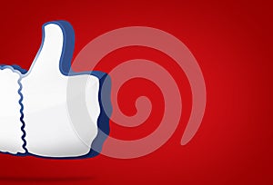 Big thumb like icon 3D render