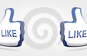 Big thumb like icon 3D render