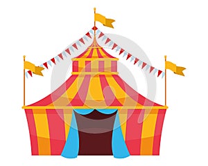 Big top circus with flag