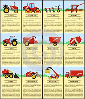 Big Tractor and Slurry Tanker Vector Illustration photo