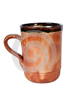 Big traditional brown ceramic mug