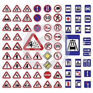 Big traffic signs set