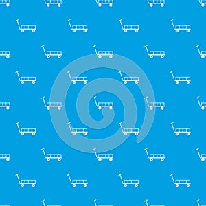 Big trolley pattern vector seamless blue