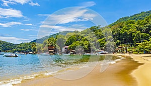 The big tropical island Ilha Grande Abraao beach Brazil photo