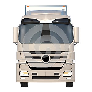 Big Truck 1- Front view white background 3D Rendering Ilustracion 3D