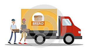 Big truck full of bread