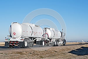 Big truck hauling crude oil