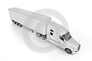 Big Truck Trailer - on white background