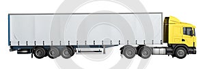 Big Truck Trailer on white background with no shadows 3D illustration