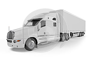 Big Truck Trailer - on white background