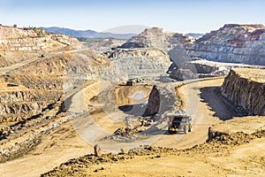 Big truck used in modern open pit mine in Minas de Riotinto, And