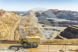 Big truck used in modern open pit mine in Minas de Riotinto, And