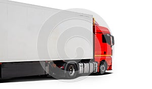 Big truck . on white isolated background, side view.