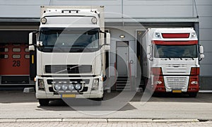 Big trucks at loading dock