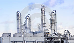 big tube in refinery petrochemical plant in heavy industry estate photo