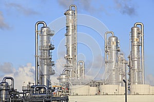 Big tube in refinery petrochemical plant in heavy industry estate photo