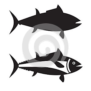 Big Tuna Fish Outline Icon or Logotype