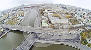Big Ustyinsky Bridge, Moskva river and panorama of photo