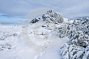Velký kopec Vapenica, Nízké Tatry, Slovensko, zimní scéna