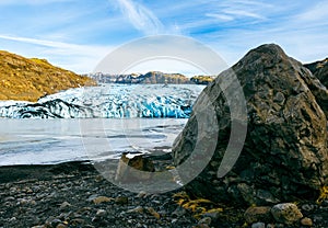 Big vatnajokull glacier cap in iceland