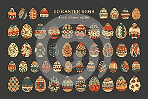 Big vector Easter egg set.