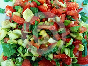 Big vegetable salad in closeup