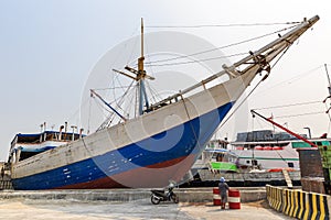 Big vessel in the harbor of Jakarta