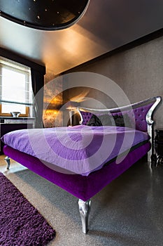 Big violet bed
