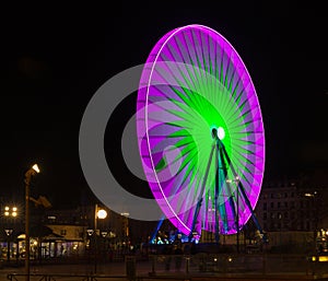 Big violet and green wheel