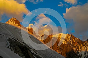 Iziskatel peak in Ala Archa national park, Tian Shan mountains photo