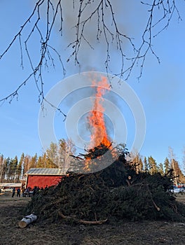 big walpurgis night fire in Sweden