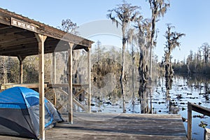 Big Water camping platform shelter in the Okefenokee Swamp National Wildlife Refuge, Georgia