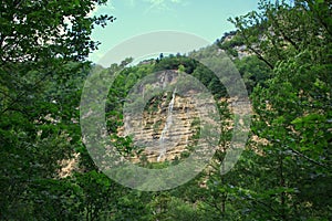 Big waterfall in the forest