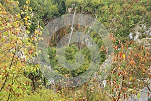 Big Waterfall on Plitvicka Jezera in Croatia